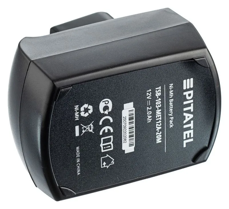 Аккумуляторная батарея Pitatel TSB-103-MET12A-20M (METABO p/n: 6.02151.50), Ni-Mh 12V 2.0Ah