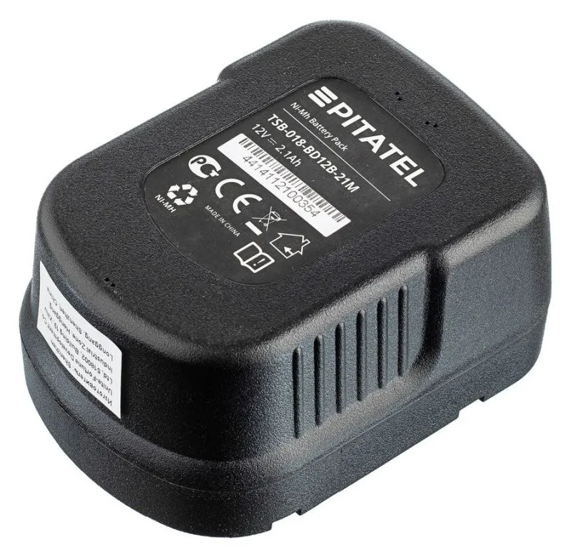 Аккумуляторная батарея Pitatel TSB-018-BD12B-21M (BLACK&DECKER p/n: A12, A12EX, A12-XJ, FS120B, FSB12, HPB12, 912B.H), Ni-Mh 12V 2.0Ah